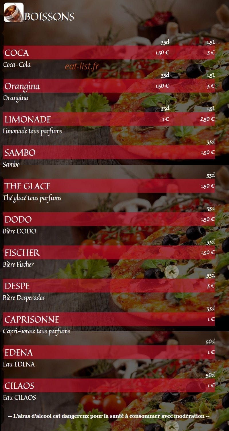 Mamzell Pizza — carte page 6