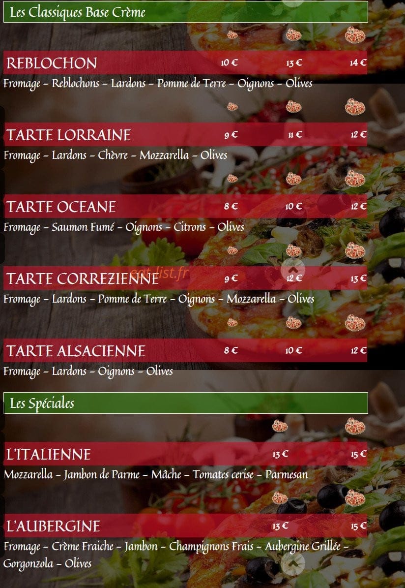 Mamzell Pizza — carte page 4