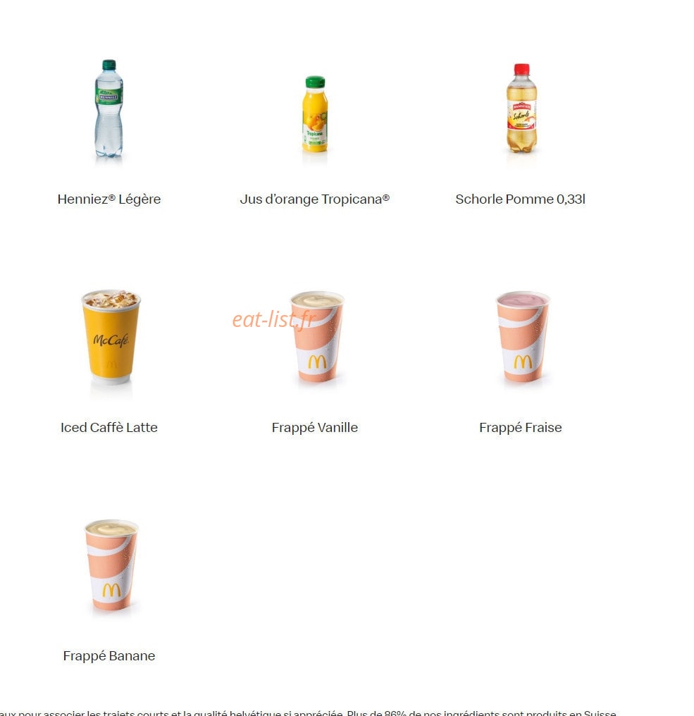 Mc Donald's — carte page 16
