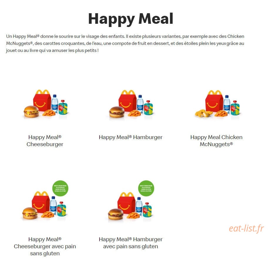 Mc Donald's — carte page 13