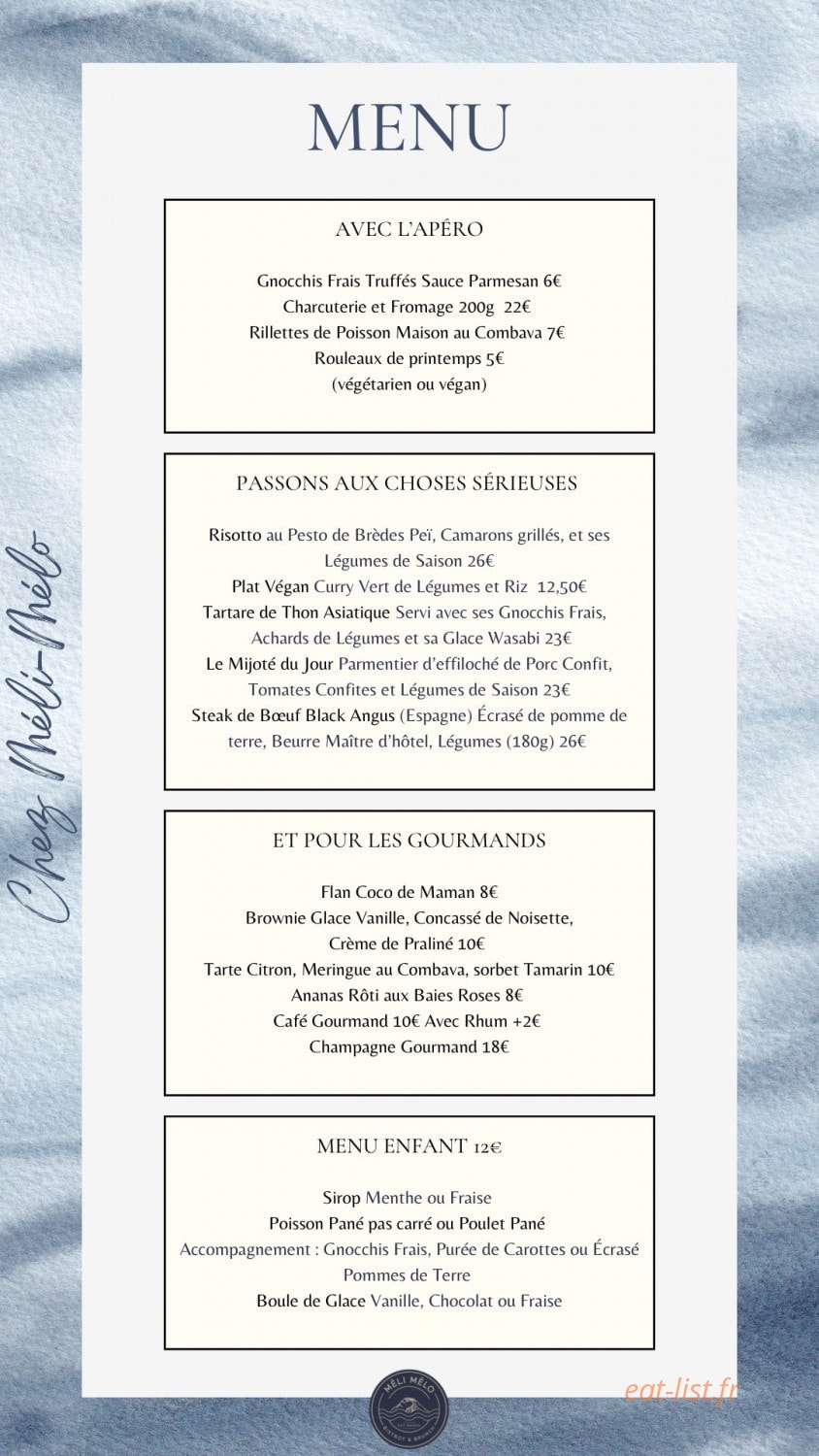 Méli-Mélo Bistrot & Brunch — carte page 1