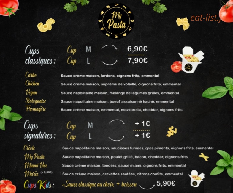 My Pasta — carte page 2