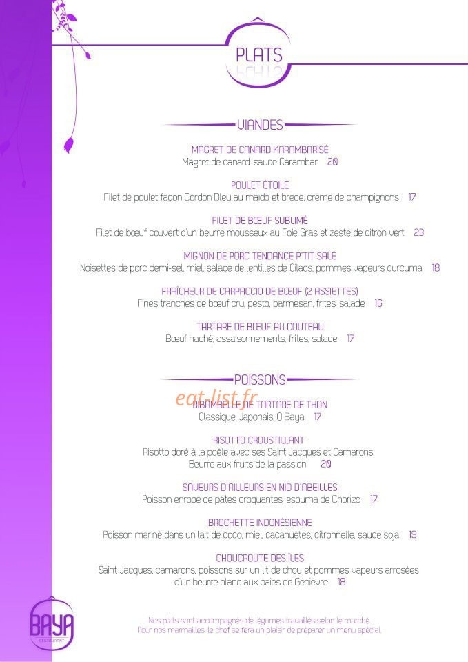 Ô Baya — carte page 2