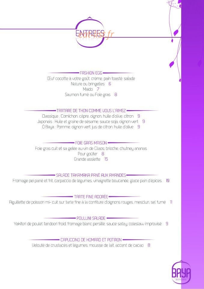 Ô Baya — carte page 1