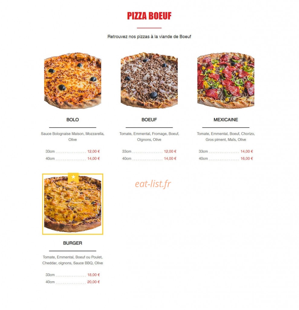 Pizza Club — carte page 2