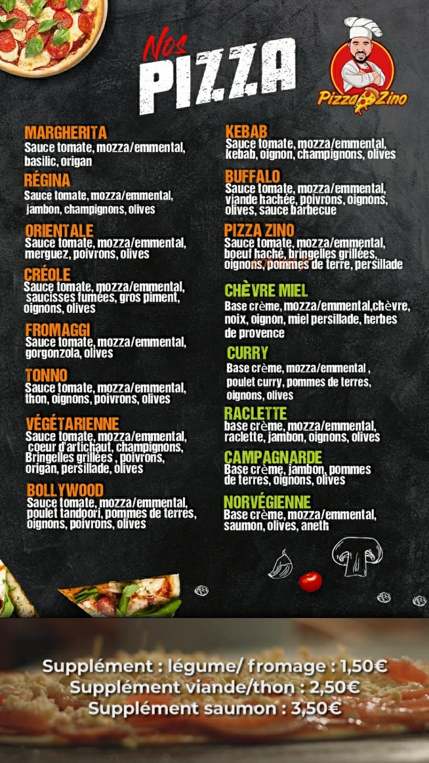 Pizza Zino — carte page 1