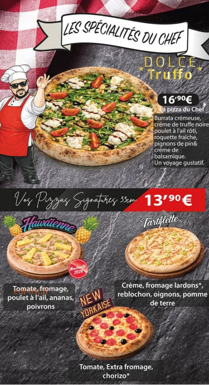 Carte et menu de Pizza Zino à Saint Pierre — Pizzas