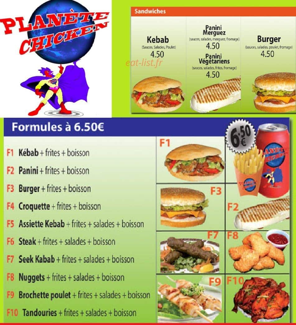 Planete chicken — carte page 1