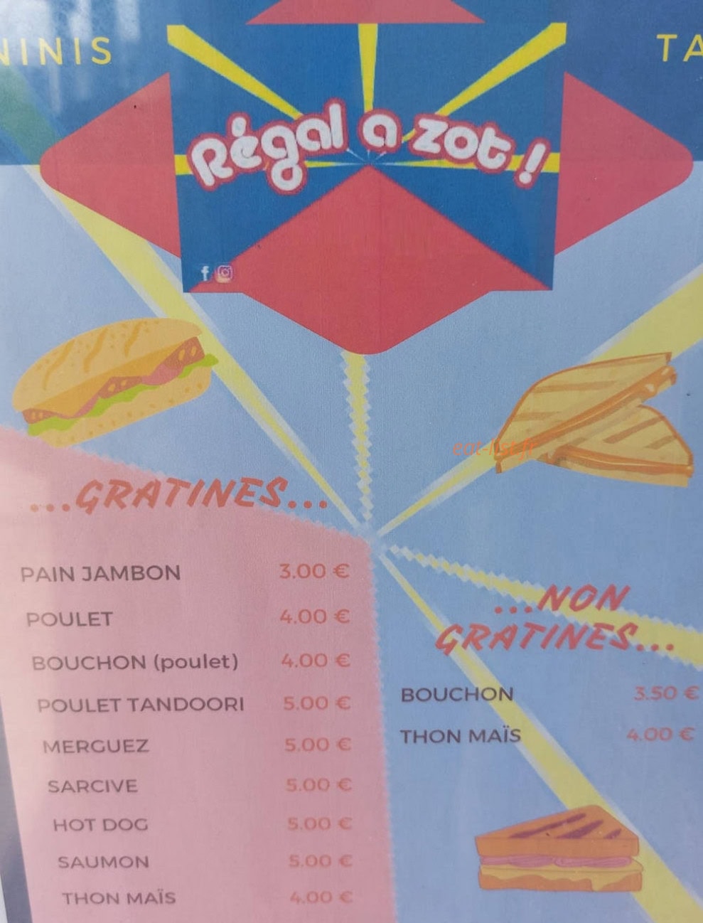 Régal a zot — carte page 4