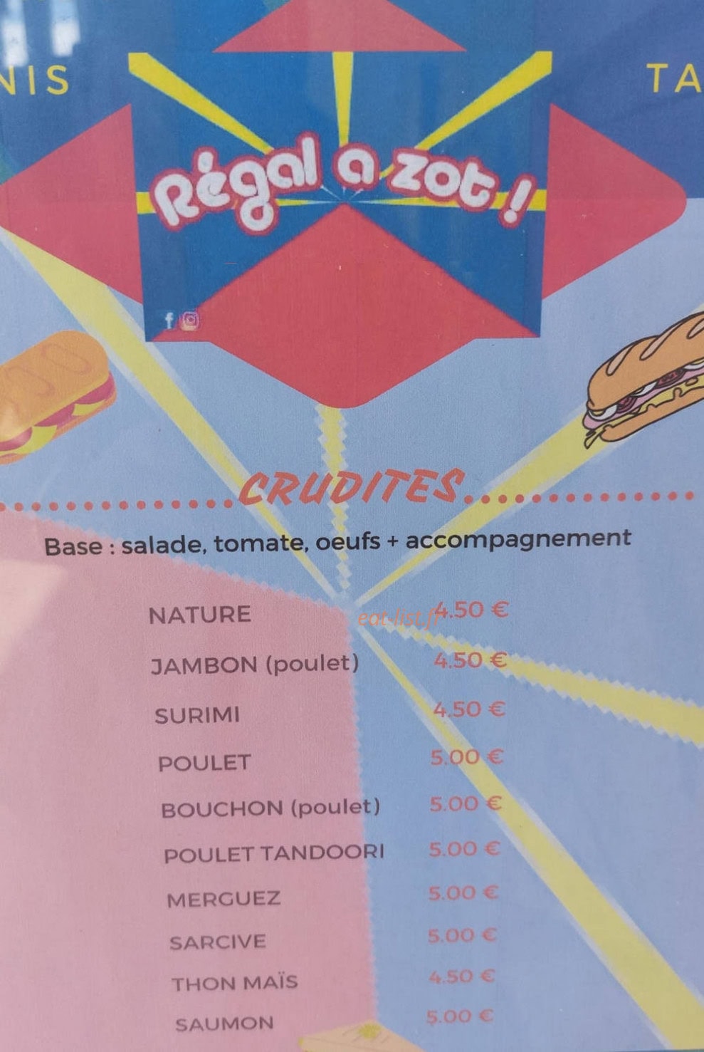 Régal a zot — carte page 8