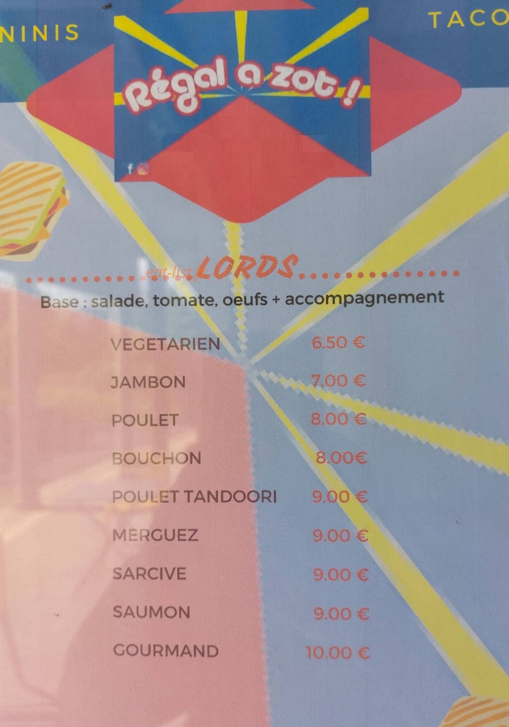 Régal a zot — carte page 6