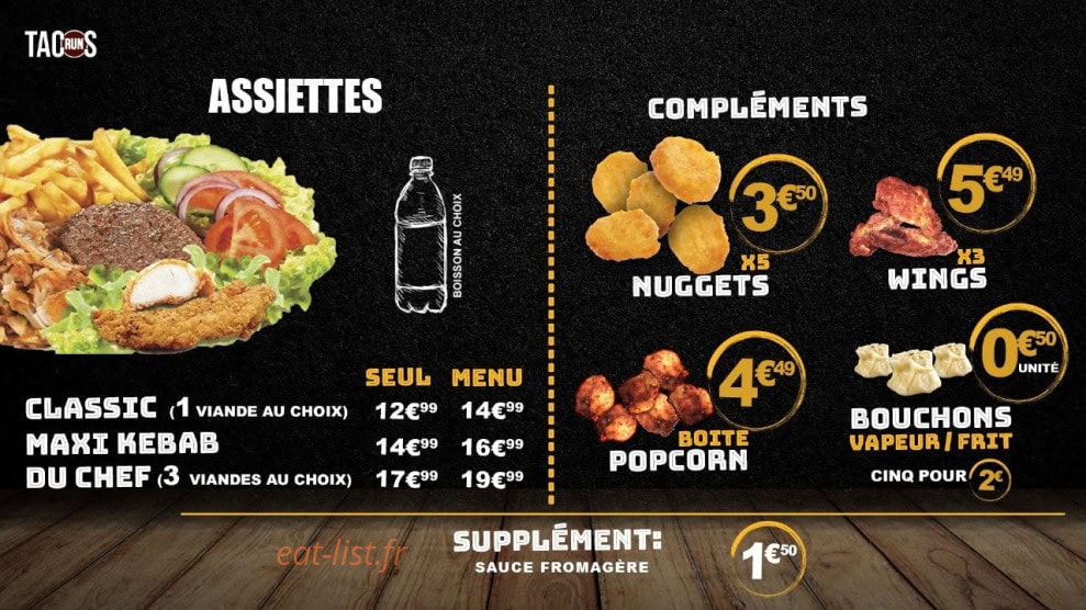 Run tacos — carte page 5