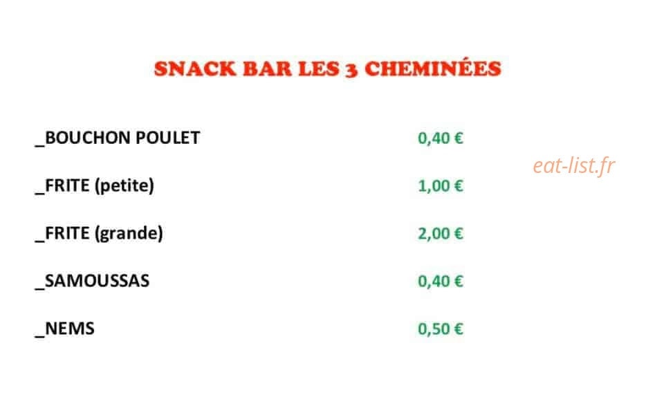 Snack les 3 cheminées — carte page 3