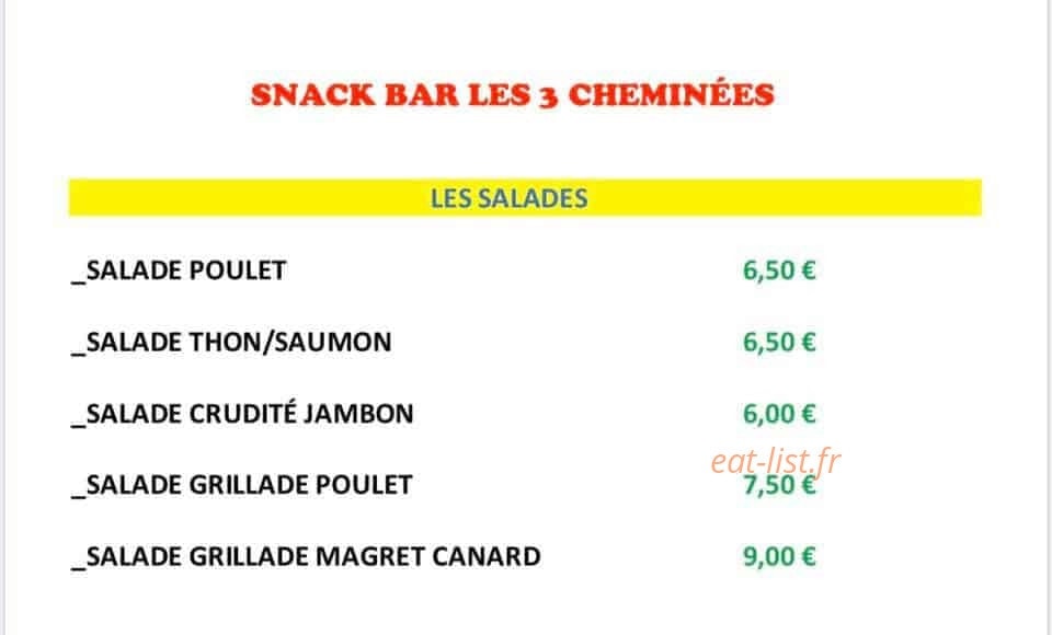 Snack les 3 cheminées — carte page 4