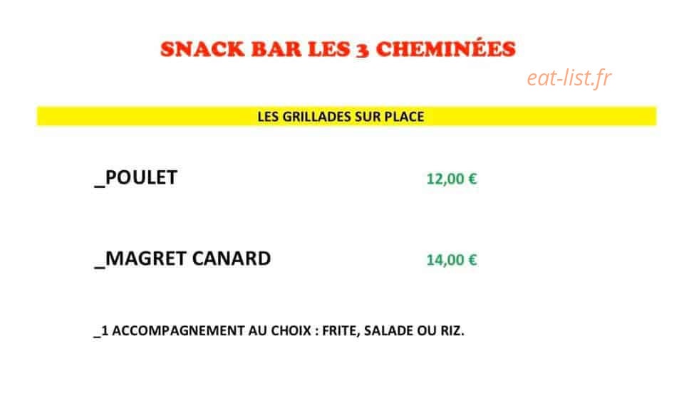 Snack les 3 cheminées — carte page 2