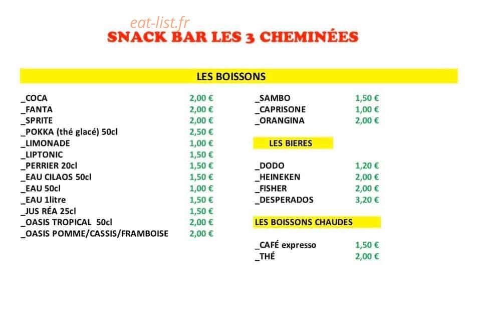 Snack les 3 cheminées — carte page 6