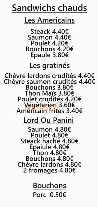Snack O.I. — carte page 1