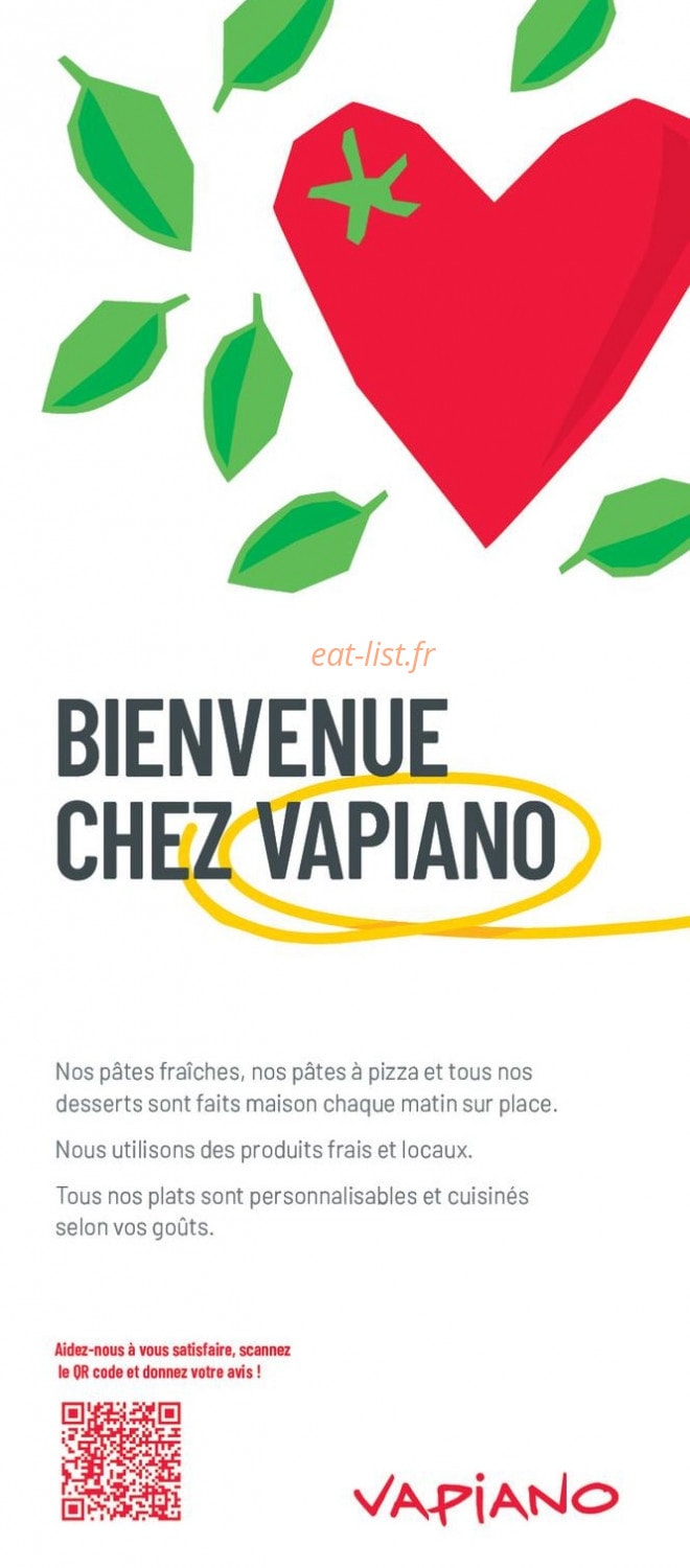 Vapiano — carte page 1