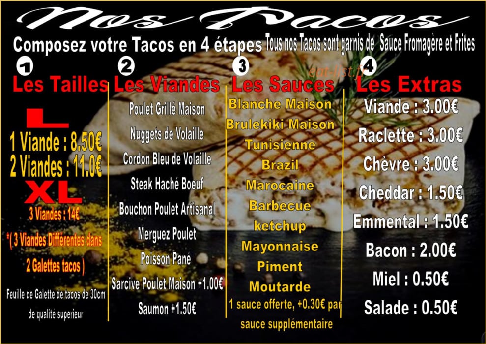 Fred Burger & Tacos — carte page 5