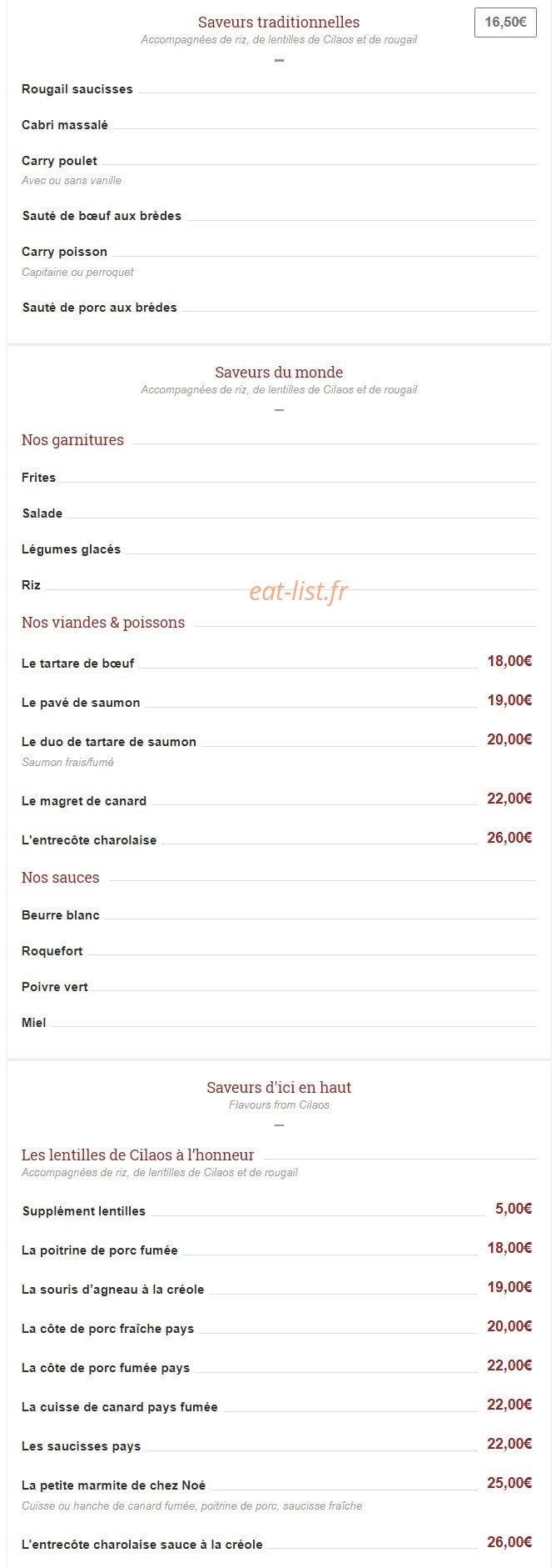 Chez Noé — carte page 3