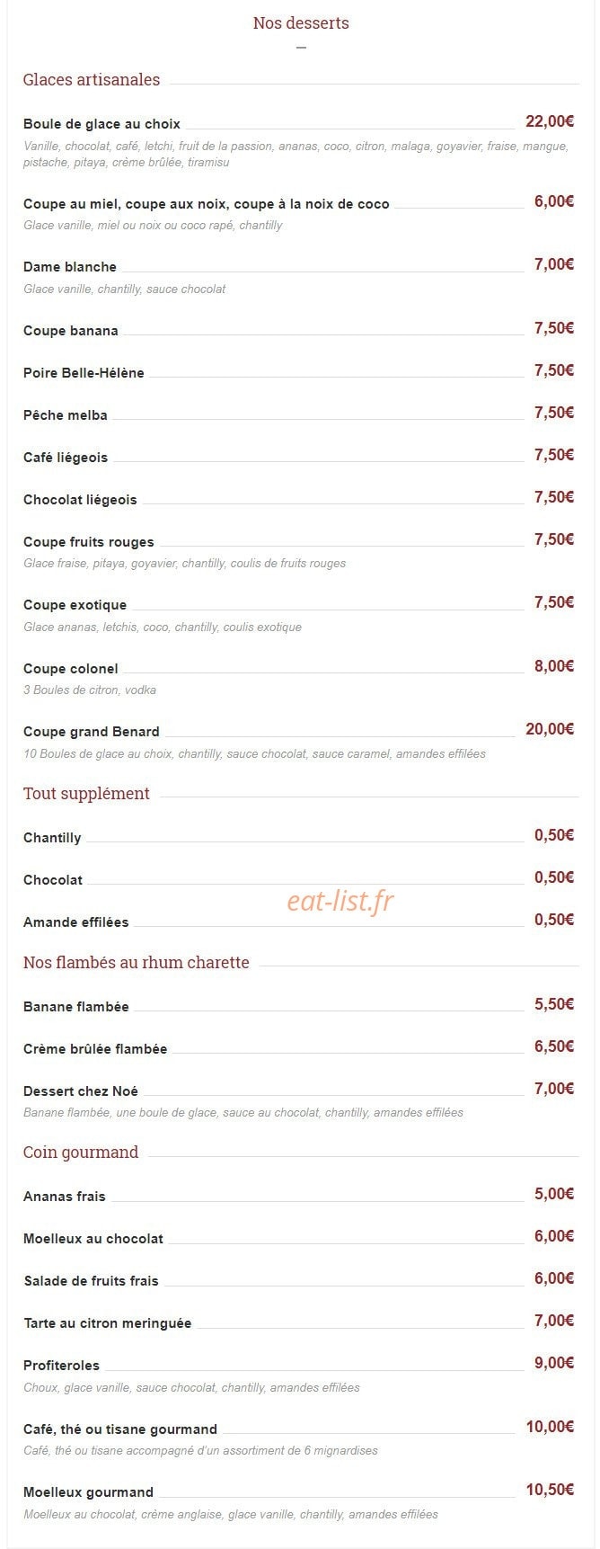 Chez Noé — carte page 4