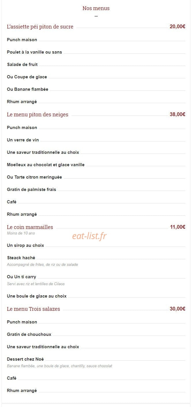 Chez Noé — carte page 1