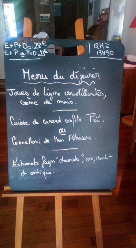 L'Atelier des Saveurs — carte page 1