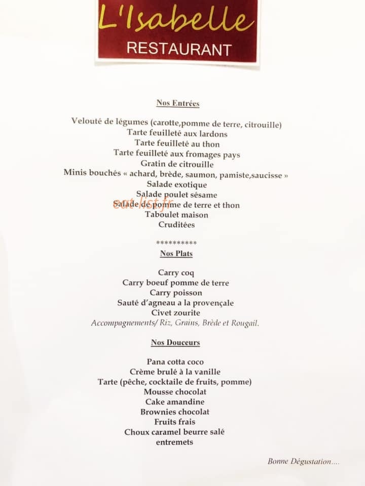 L'Isabell — carte page 1