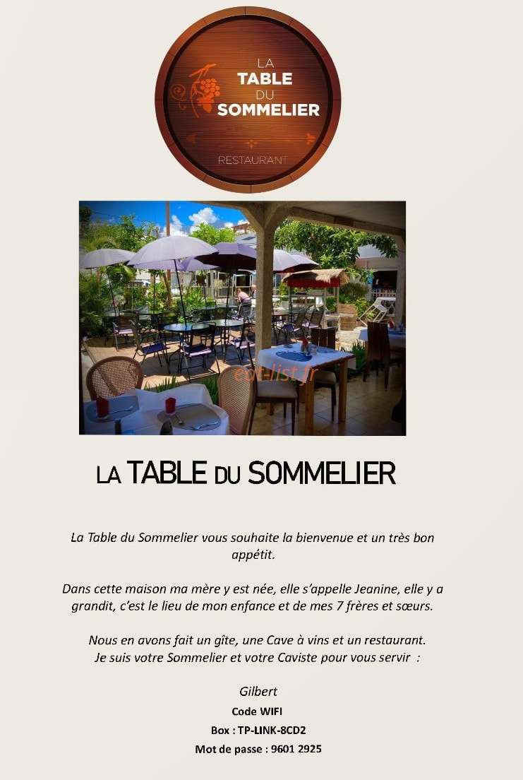 La Table du Sommelier — carte page 14