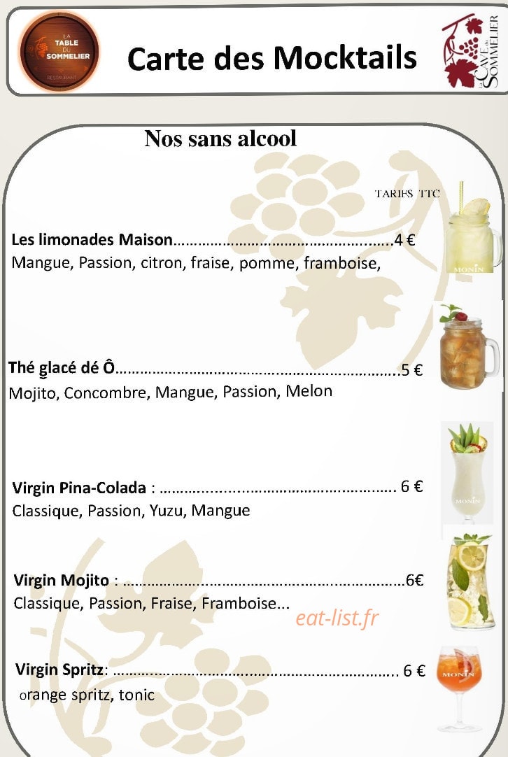 La Table du Sommelier — carte page 8