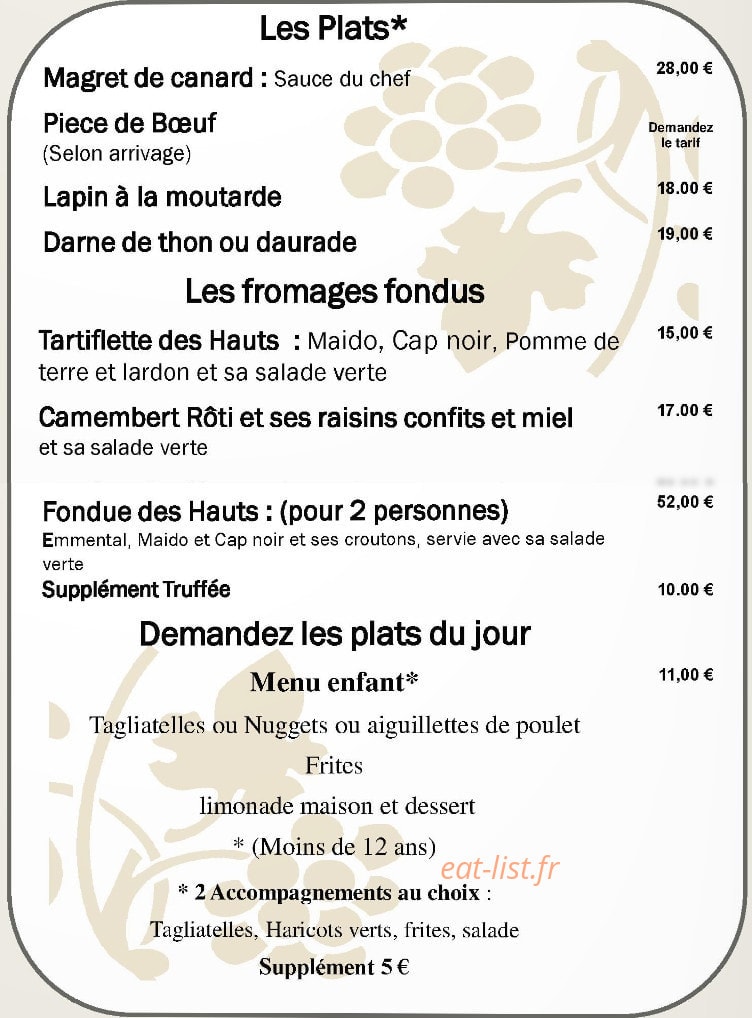 La Table du Sommelier — carte page 2