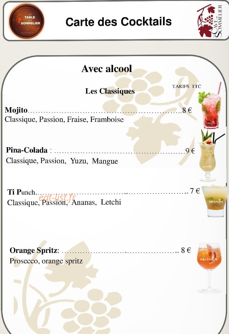 La Table du Sommelier — carte page 6