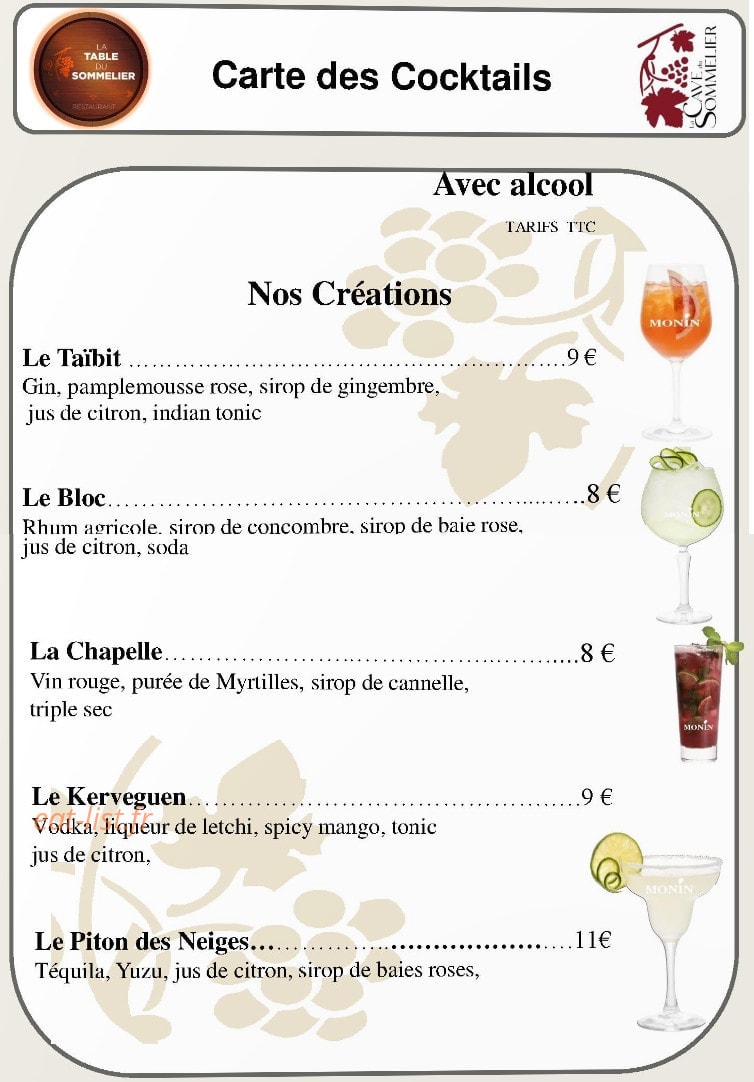 La Table du Sommelier — carte page 5