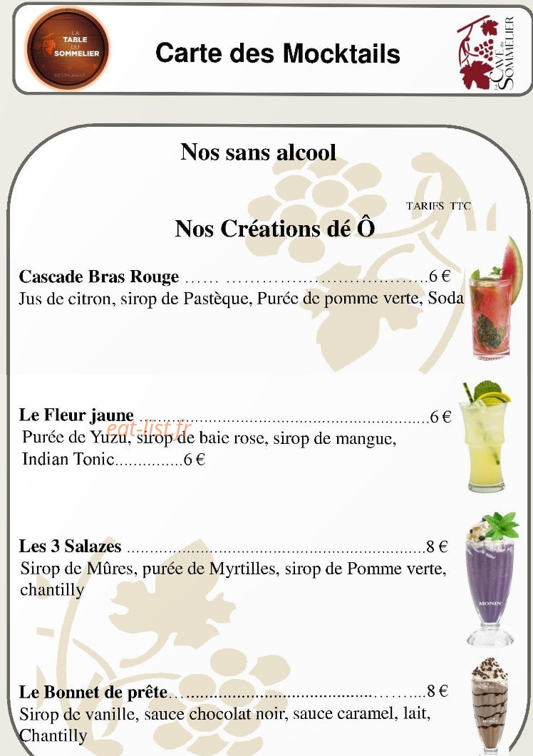 La Table du Sommelier — carte page 7