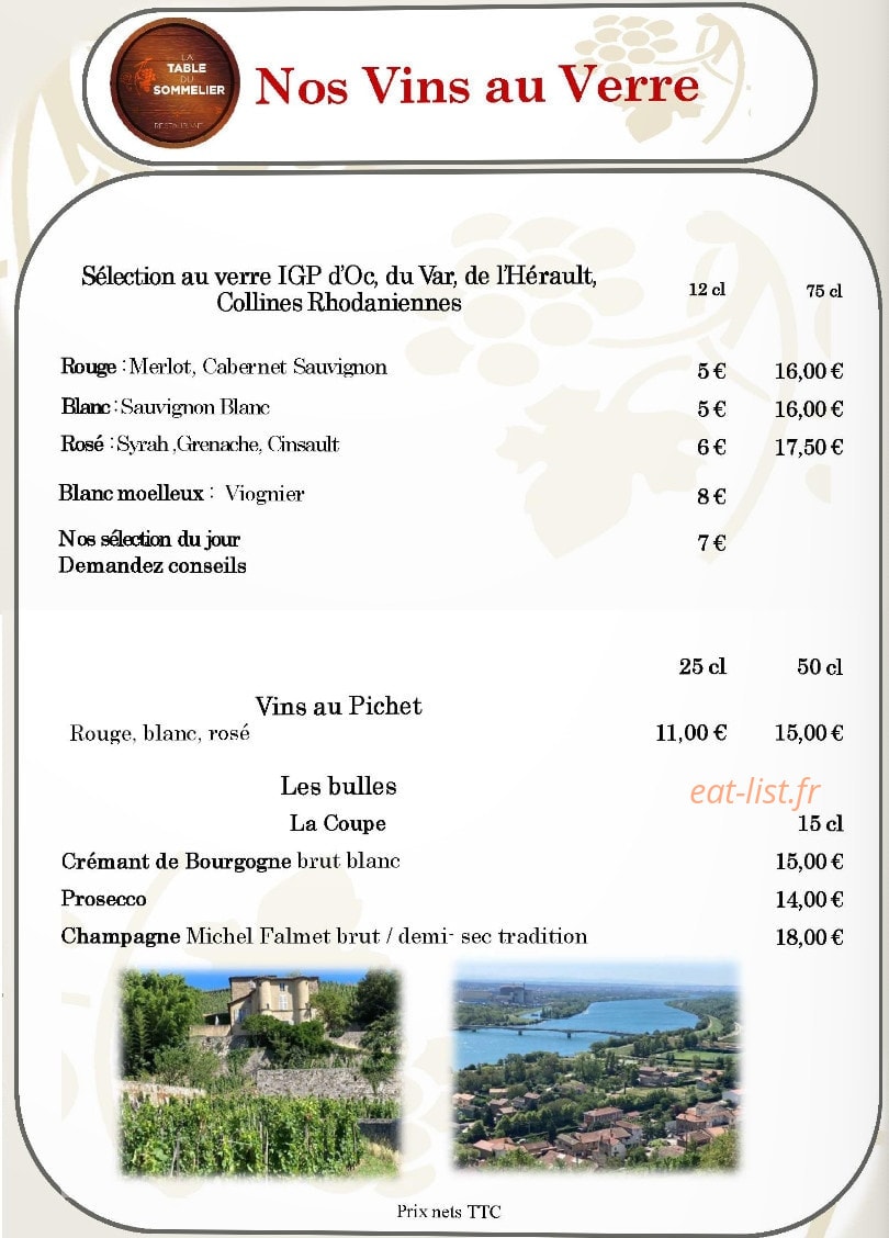 La Table du Sommelier — carte page 13
