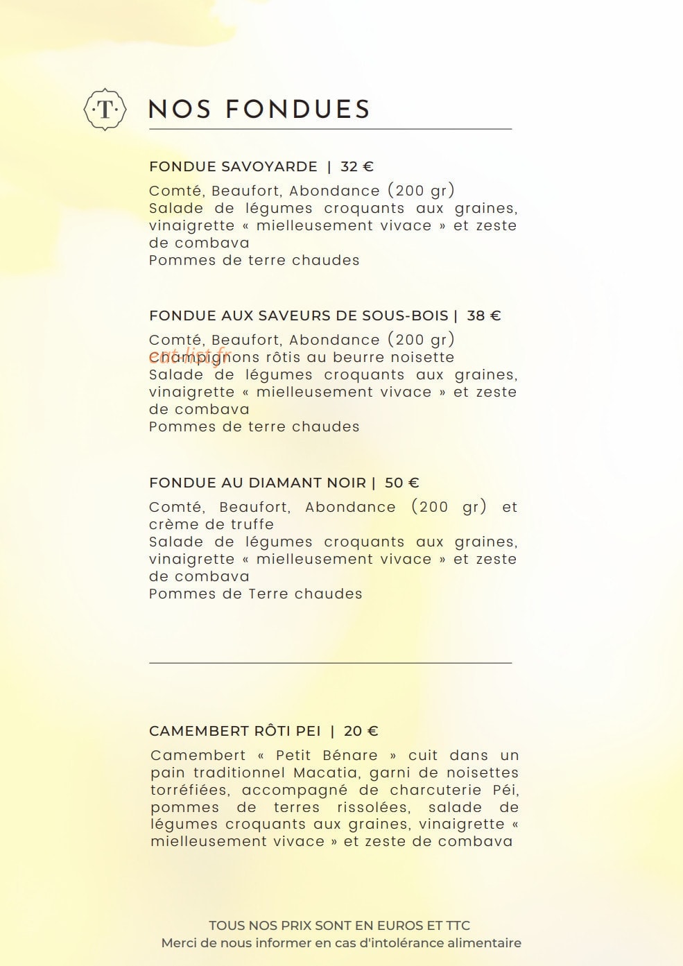 Le Carnotzet — carte page 3