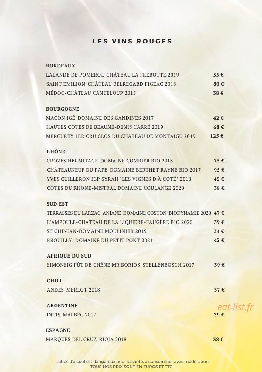 Le Carnotzet — carte page 6