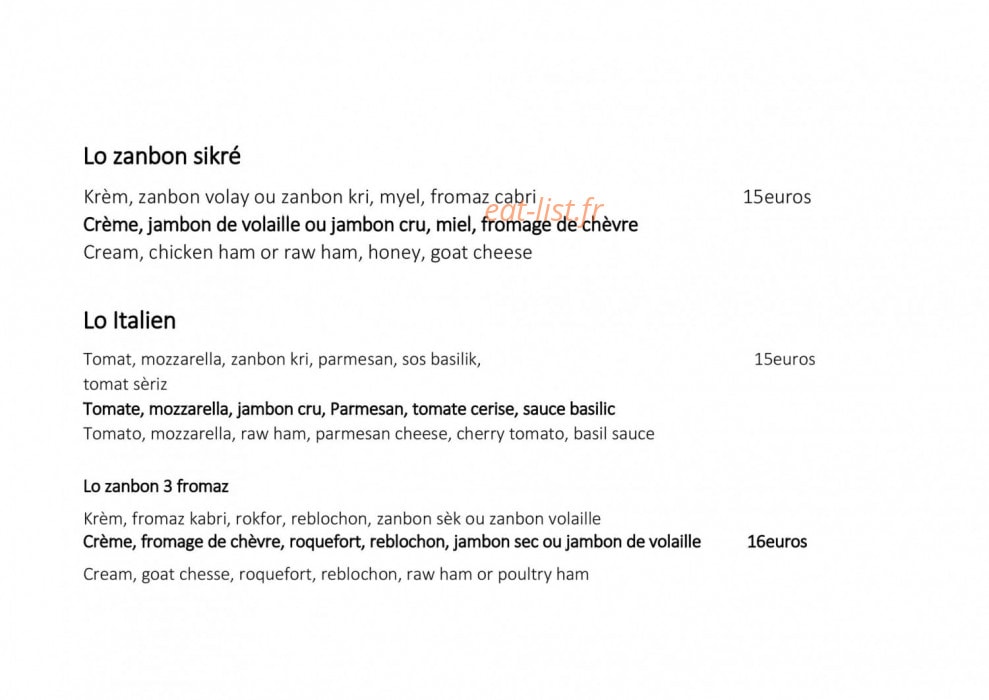 Melsam pizza — carte page 4