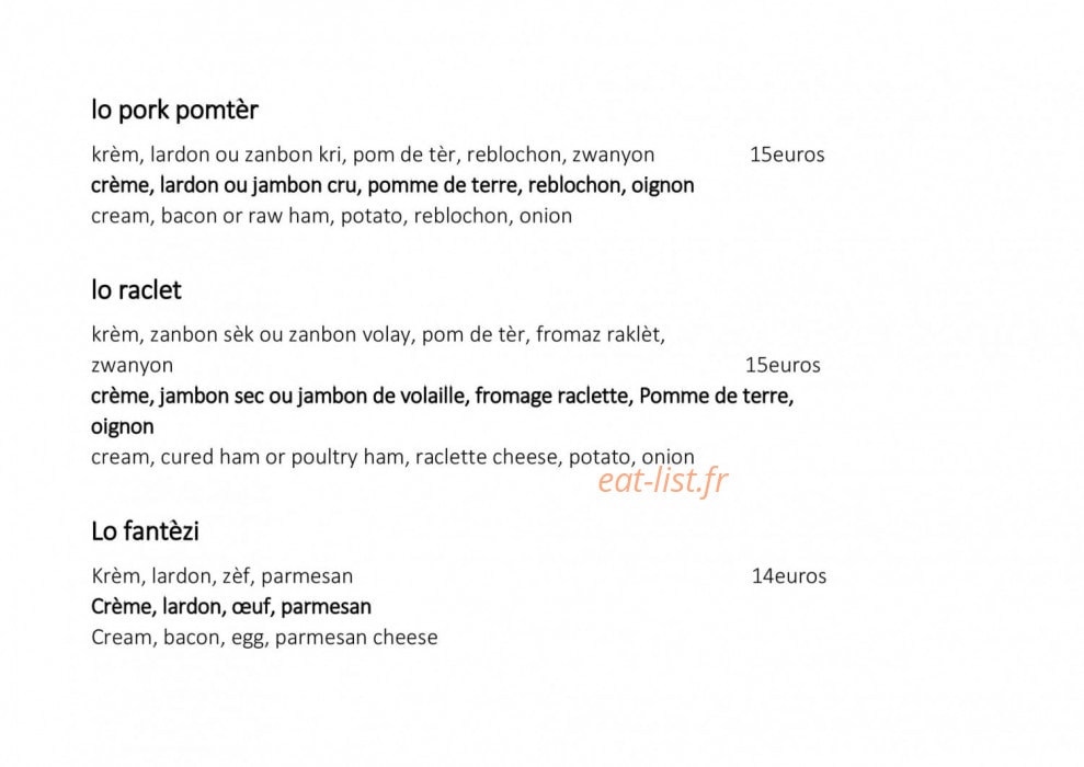 Melsam pizza — carte page 3