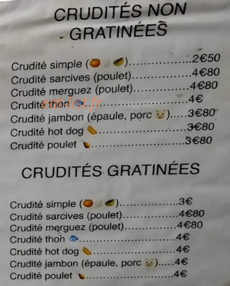 Snack La Pensee D'Eau — carte page 3