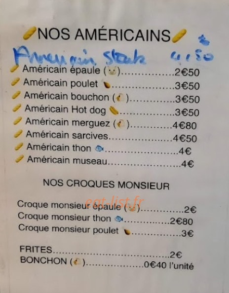 Snack La Pensee D'Eau — carte page 2