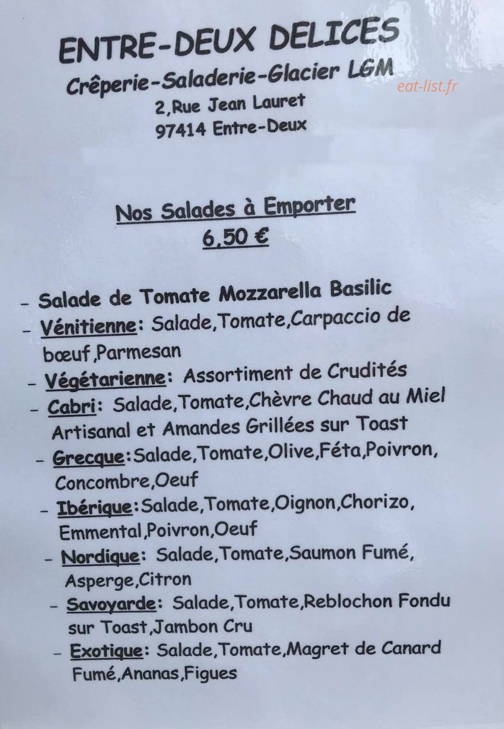 Entre Deux Délices — carte page 1