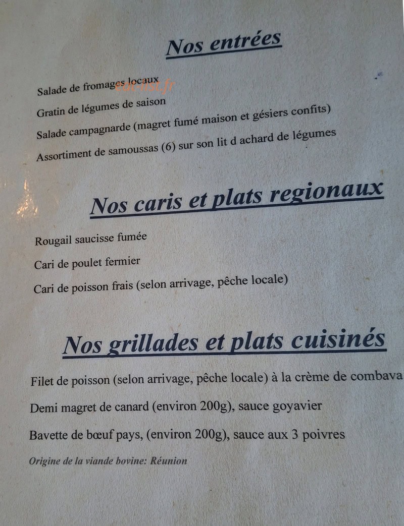 Le Panoramic — carte page 1