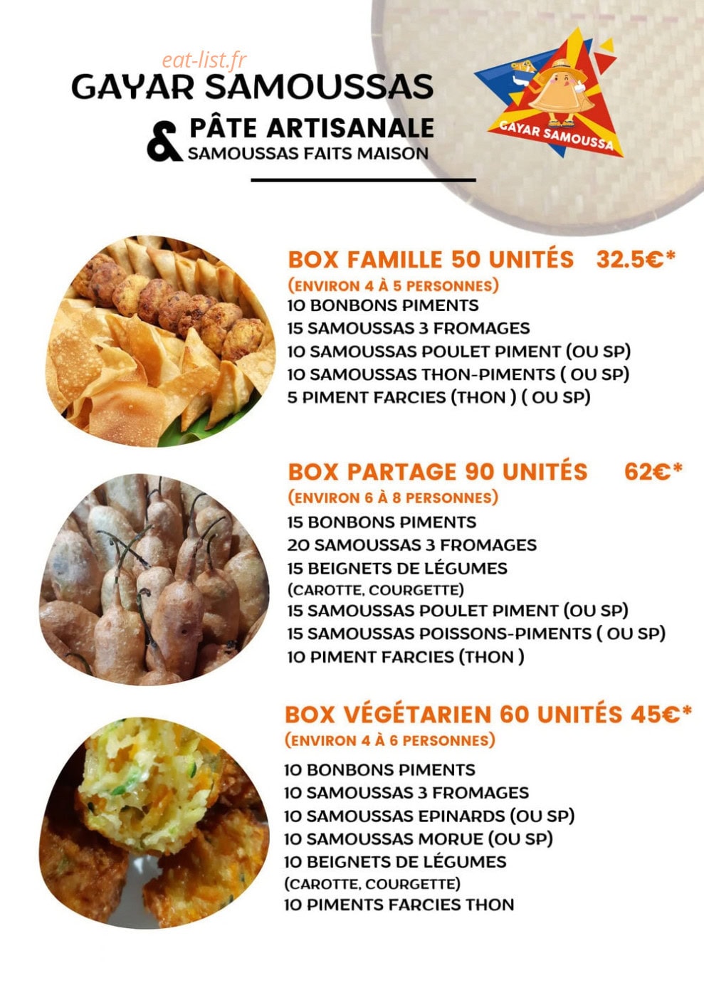 Gayar samoussa — carte page 1