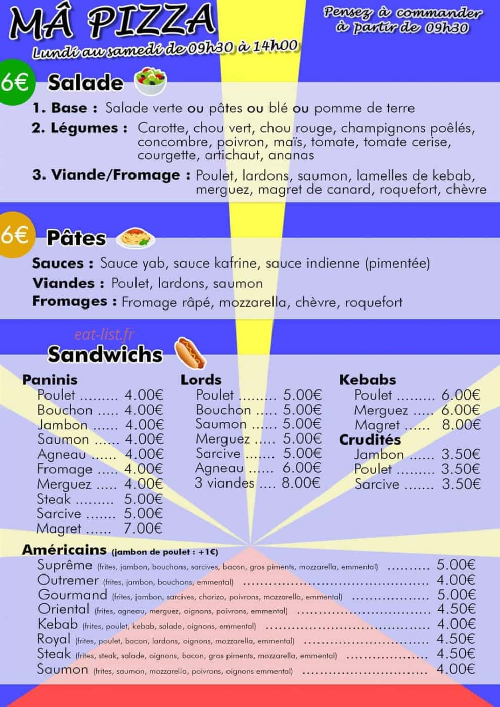 Mâ pizza — carte page 5