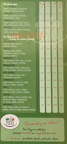 Mio Pizzas — carte page 3