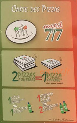 Mio Pizzas — carte page 1