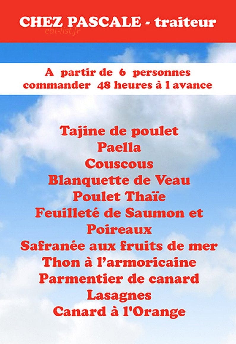 Pascale traiteur — carte page 2