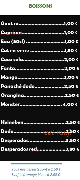 Snack chez Milddy — carte page 3