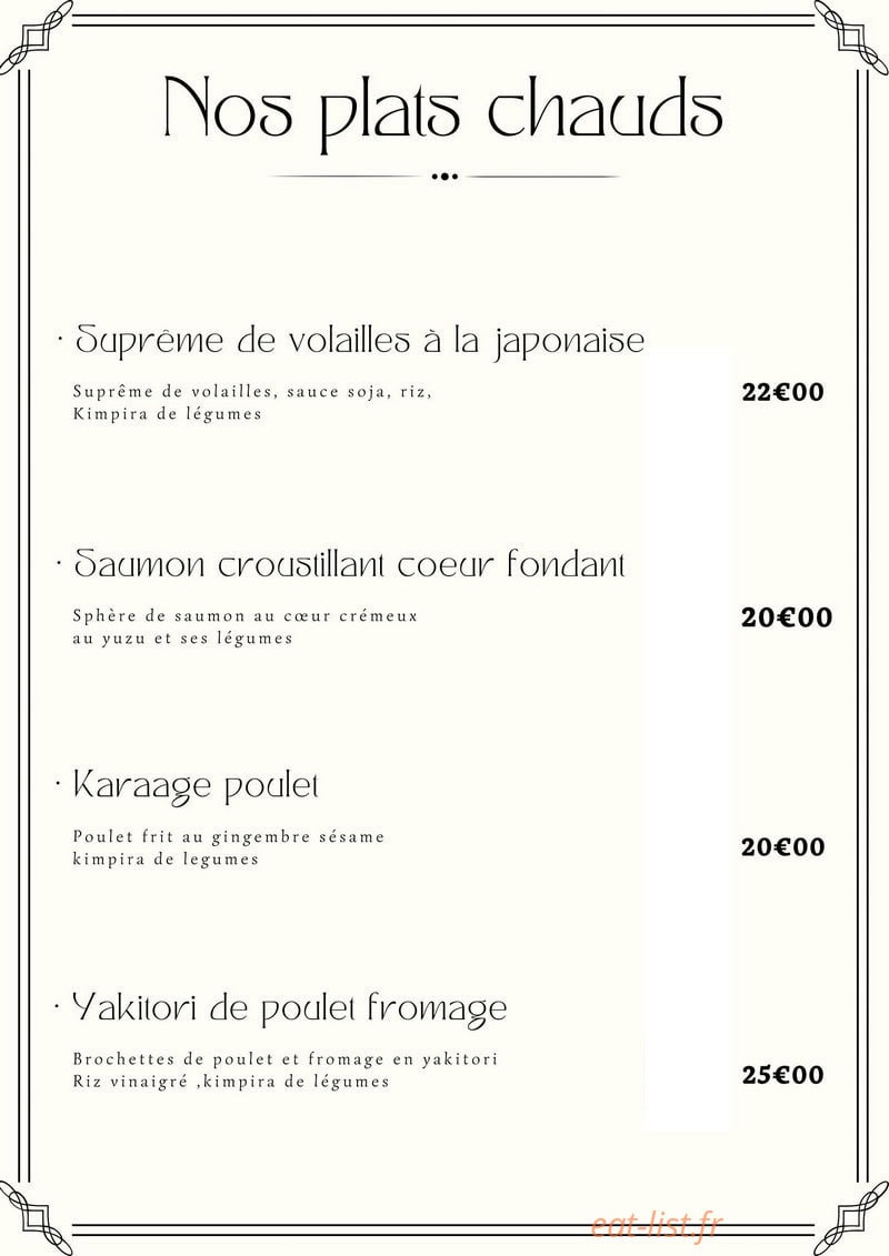Suteki Sushi — carte page 3